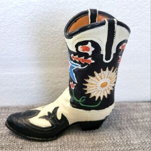 Black and White Cowboy Boot Ornament